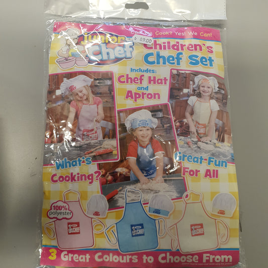 Childrens chef set - Forkle + Kokkehatt