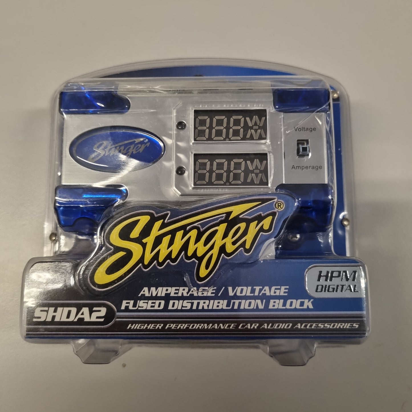 STINGER HPM Digital: SHDA2 Dobbel voltmeter Distribusjonsblokk med sikringsholder 2x mini ANL