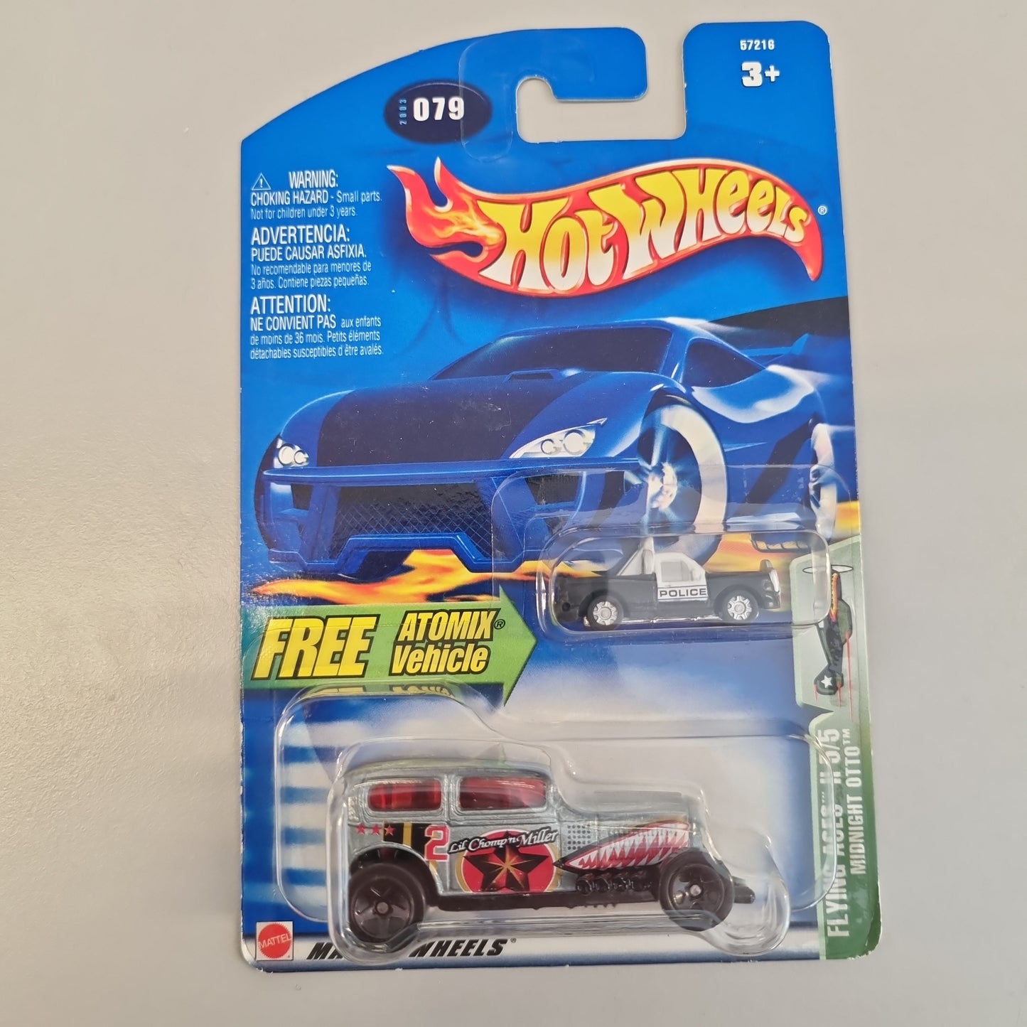 Hot wheels  : Flying Aces Midnight Otto + Atomix mini politibil (2002)