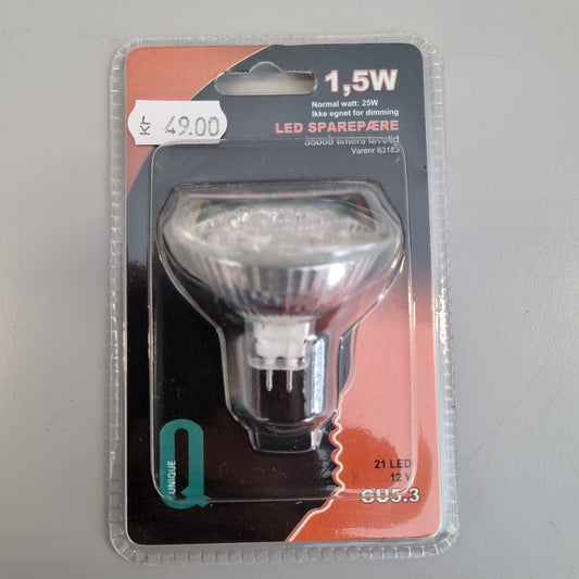 Lyspære LED 1,5W (25w) GU5.3 12v 21 LED (utsalg!)