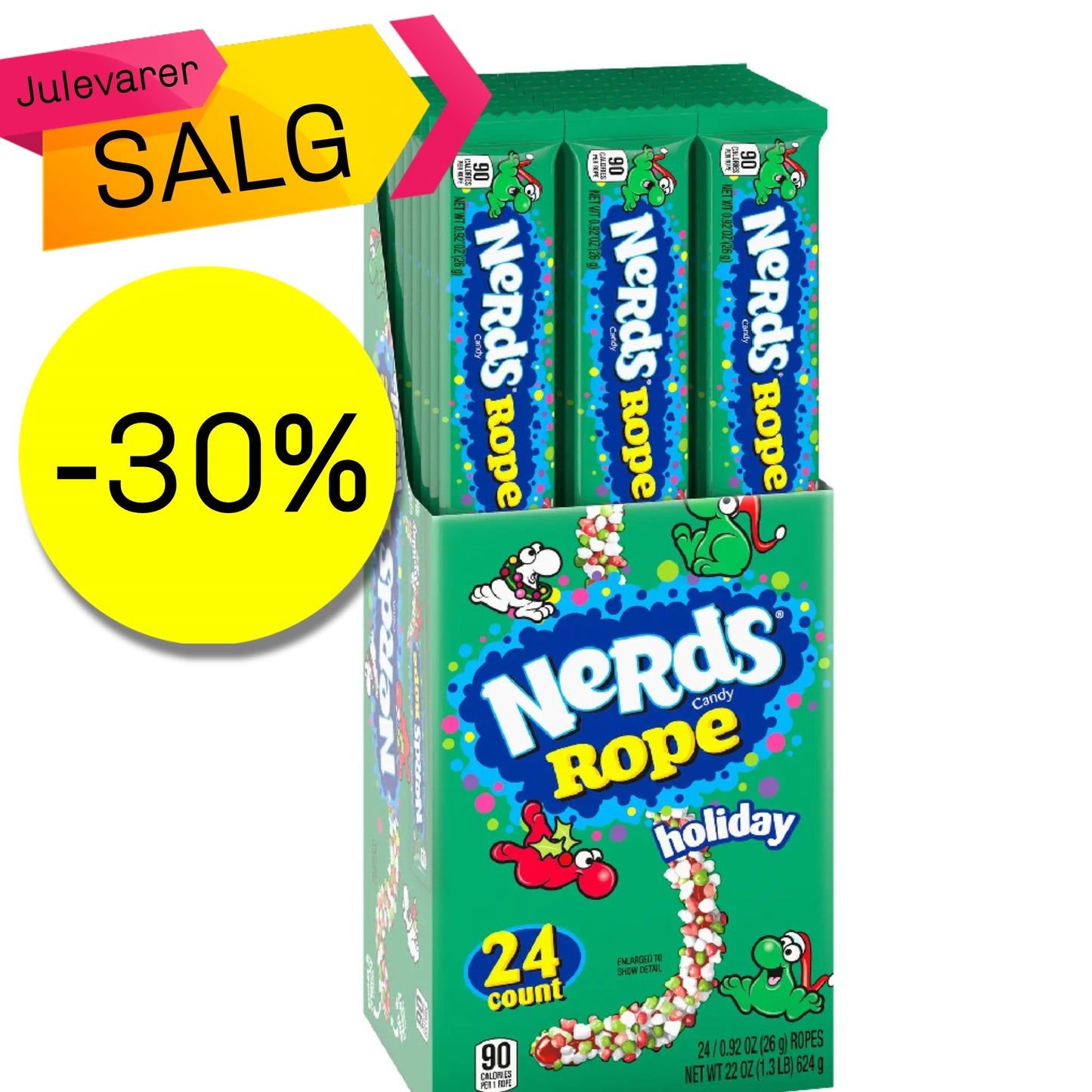 NERDS ROPE XMAS 26g (utsalg)