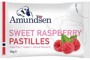 AMUNDSEN SWEET RASPBERRY PASTILLES 25g