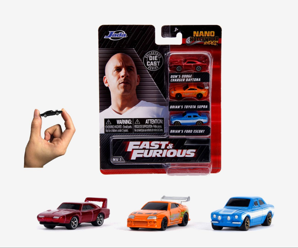 Jada Toys : 3 pack NANO Fast & Furious biler (serie 1)