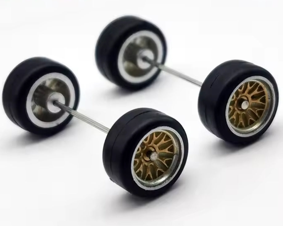 1/64 felger : BBS-Style Felger m/ slicks-dekk ( 10,8mm)