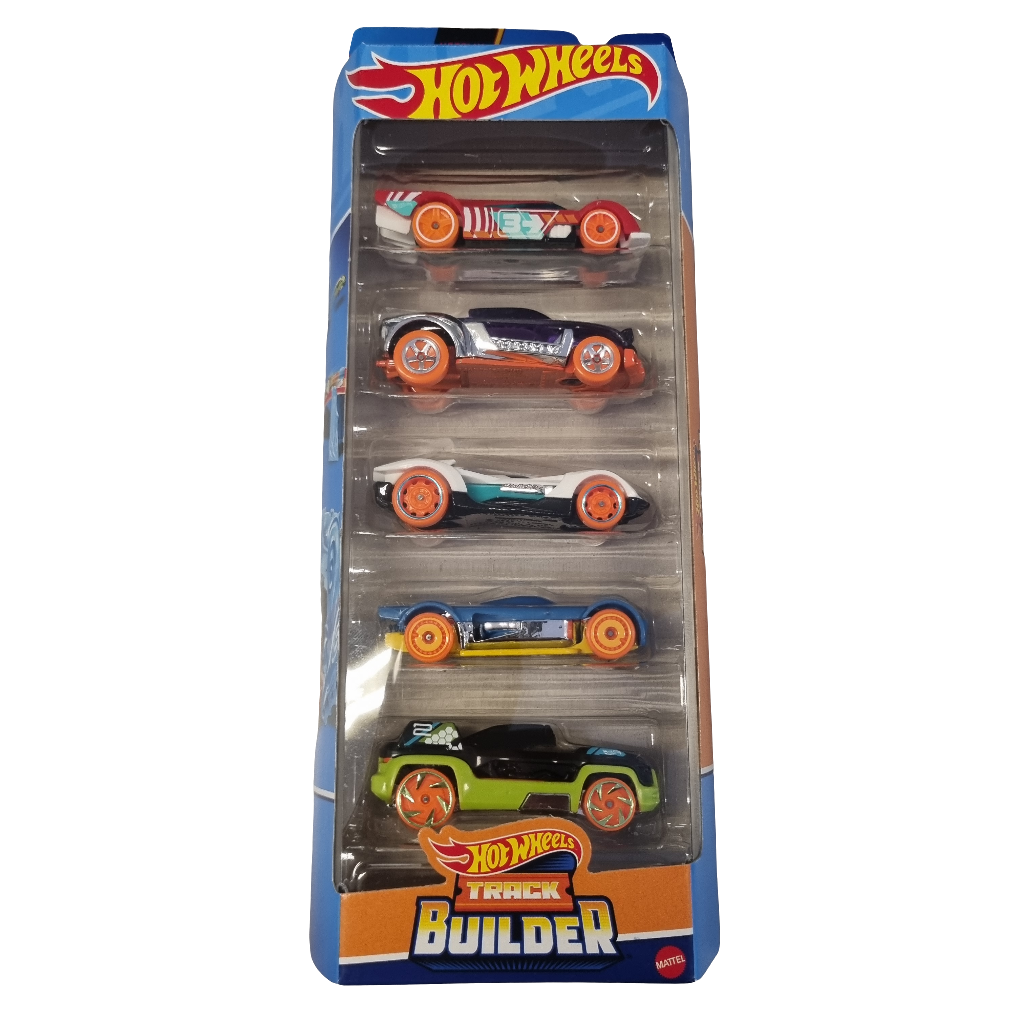 Hot Wheels 5 pack : Track Builder (Lightning Bug , Roadster Bite m.fler)