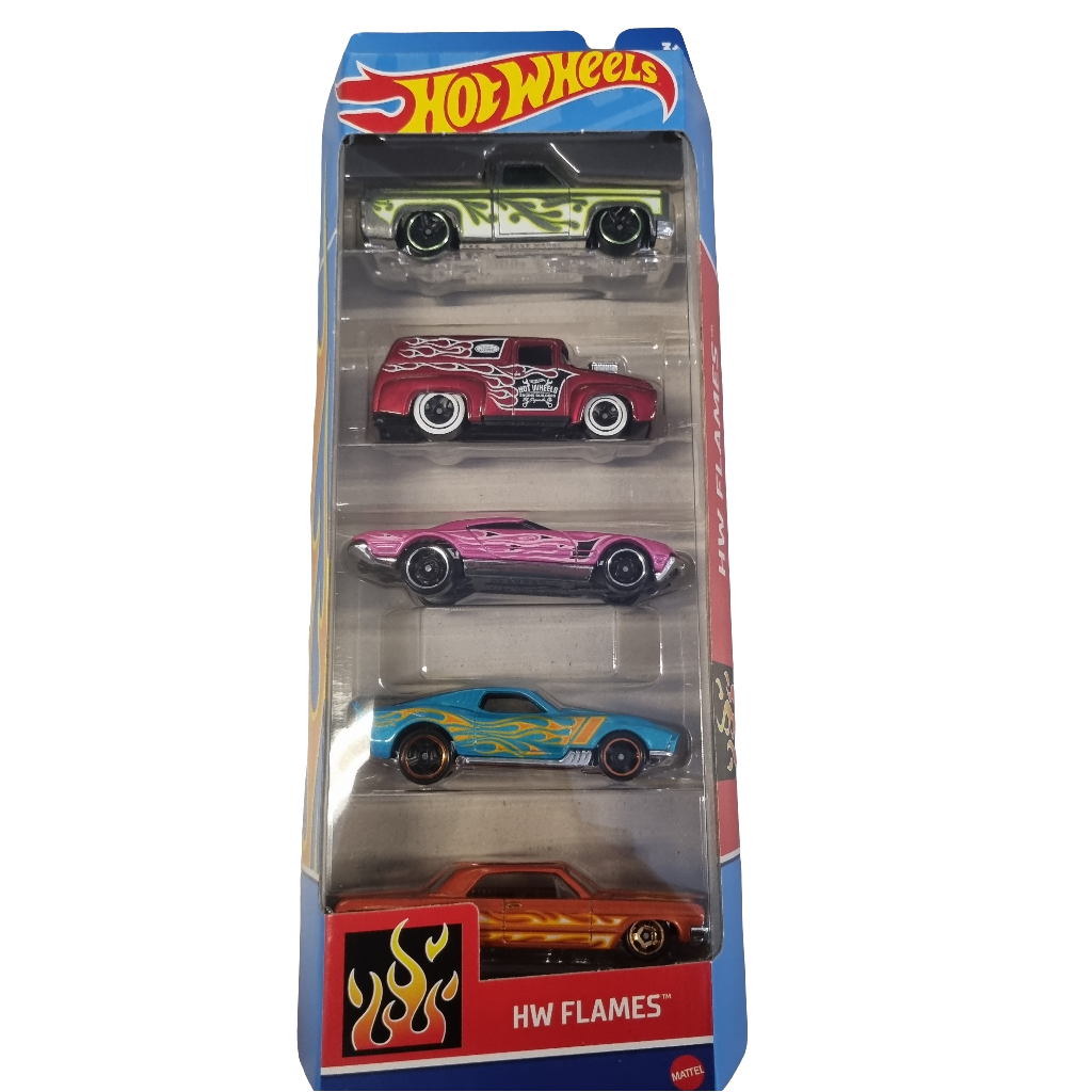 Hot Wheels 5 pack : HW Flames (Ford F-100 , Chevy Impala , Silverado , m.fler)