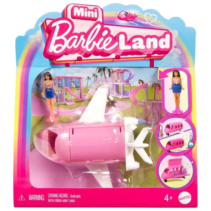 Mattel Mini BarbieLand : Color Change Dreamplane + mini dukke og tilbehør