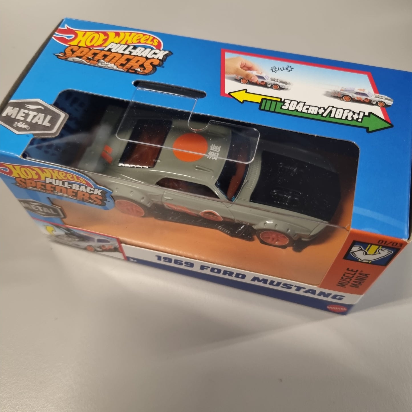 HotWheels 1:43 Pull-Back Speeders : 1969 Ford Mustang