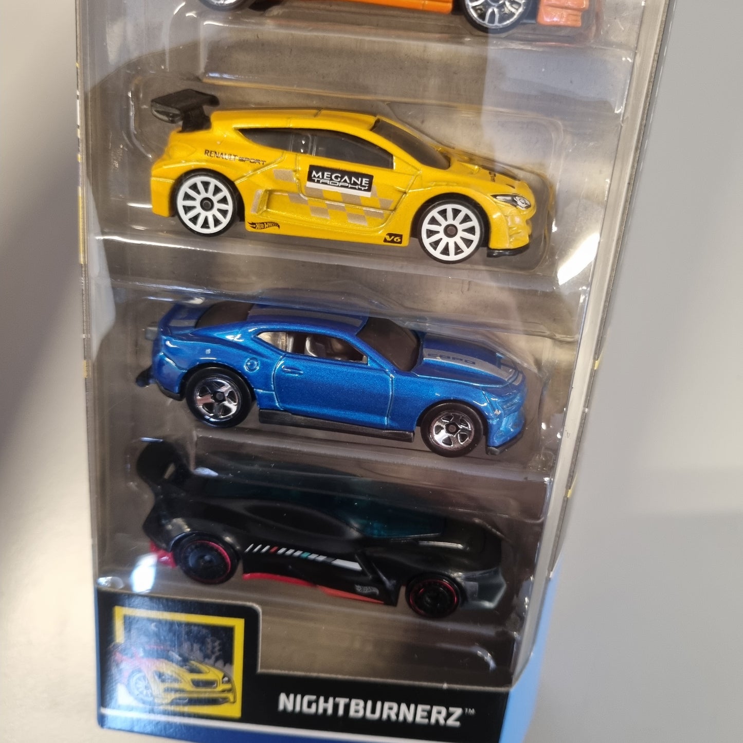 Hot Wheels 5 pack : Nightburnerz (Shelby GT500 , Nissan 300zx , Copo Camaro , m.fler)