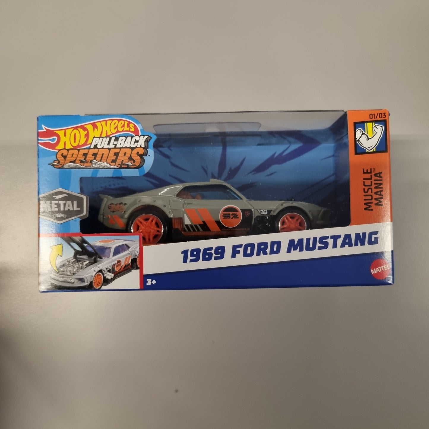 HotWheels 1:43 Pull-Back Speeders : 1969 Ford Mustang