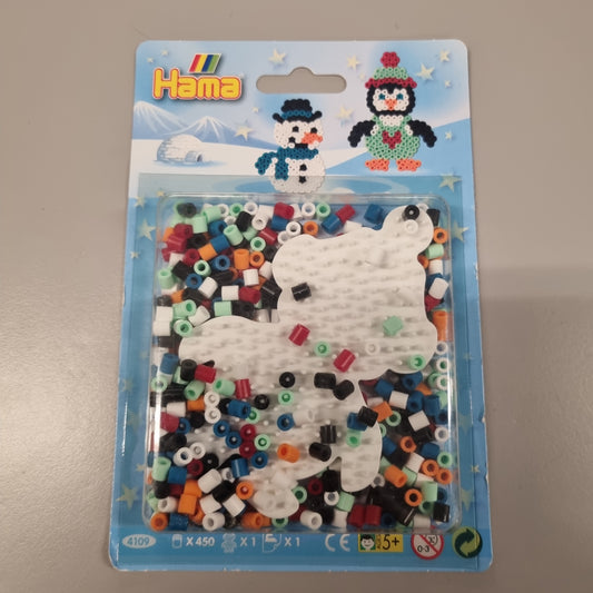 HAMA perler JUL / Snømann og Pingvin (art4109)