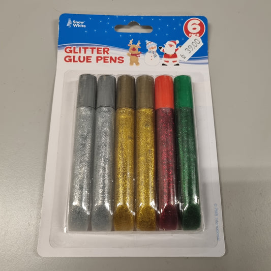 6 pack Glitter Glue Pens - glitter lim