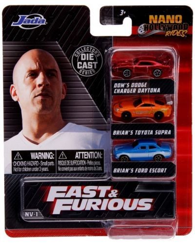 Jada Toys : 3 pack NANO Fast & Furious biler (serie 1)